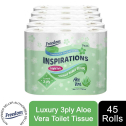 Freedom Toilet Paper Inspirations Quilted Soft Aloe Vera 3 Ply 45 Rolls £15.49 @ eBay